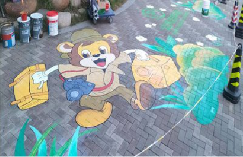 台前夏季画地面彩绘会遇到的问题