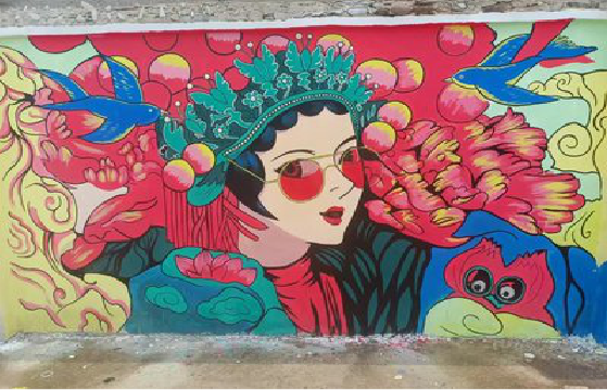 台前墙体彩绘-网红墙