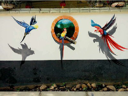 台前视觉错位-3D墙绘设计