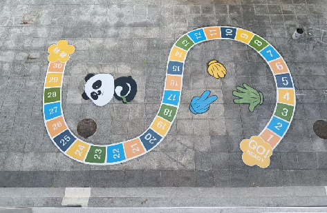 台前地面游戏彩绘