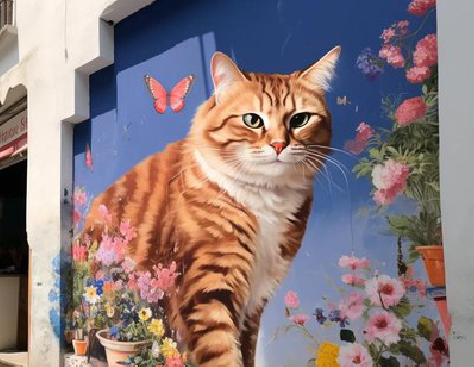 台前自己绘制有个性的手绘墙